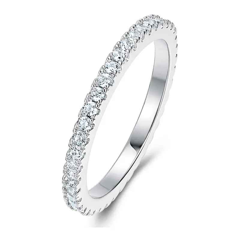 Fashion Special-interest Non-fading Single Row Full Rhinestone Zircon Ring For Women - Norellé