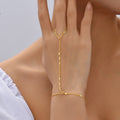 Small Beads Wafer Chain Ring Mitten-type Bracelet - Norellé