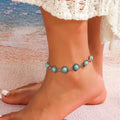 Simple All-match Retro National Style Anklets Beach Holiday Fashion Metal Alloy Turquoise Foot Ornaments - Norellé