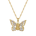 Titanium Steel Micro-inlaid Portrait Butterfly Zircon Necklace - Norellé