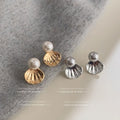 Light Luxury Shell Simple Temperament Pearl Earrings - Norellé