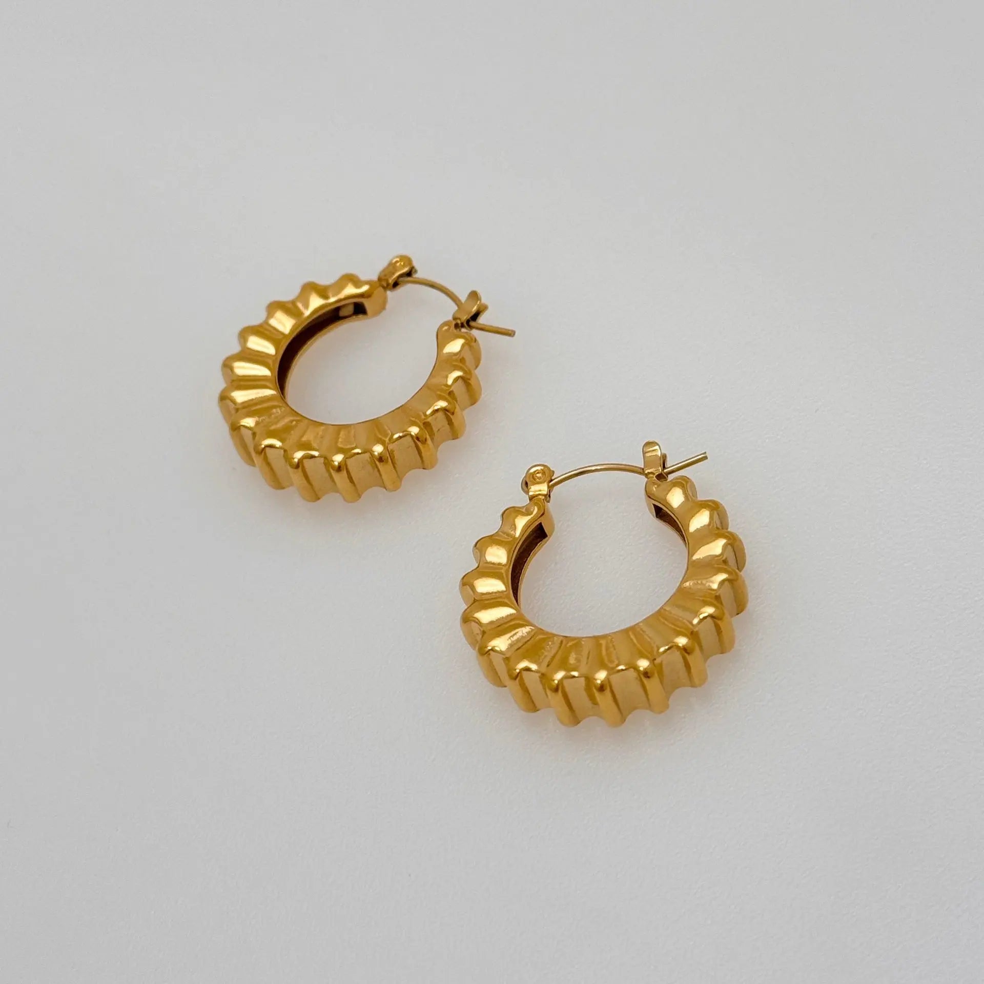 18K Real Gold Plated Titanium Steel Vintage Retro Gear Dancer Simple Earrings - Norellé
