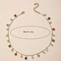 Colorful Oil Round Circle Tassel Single Layer Necklace - Norellé