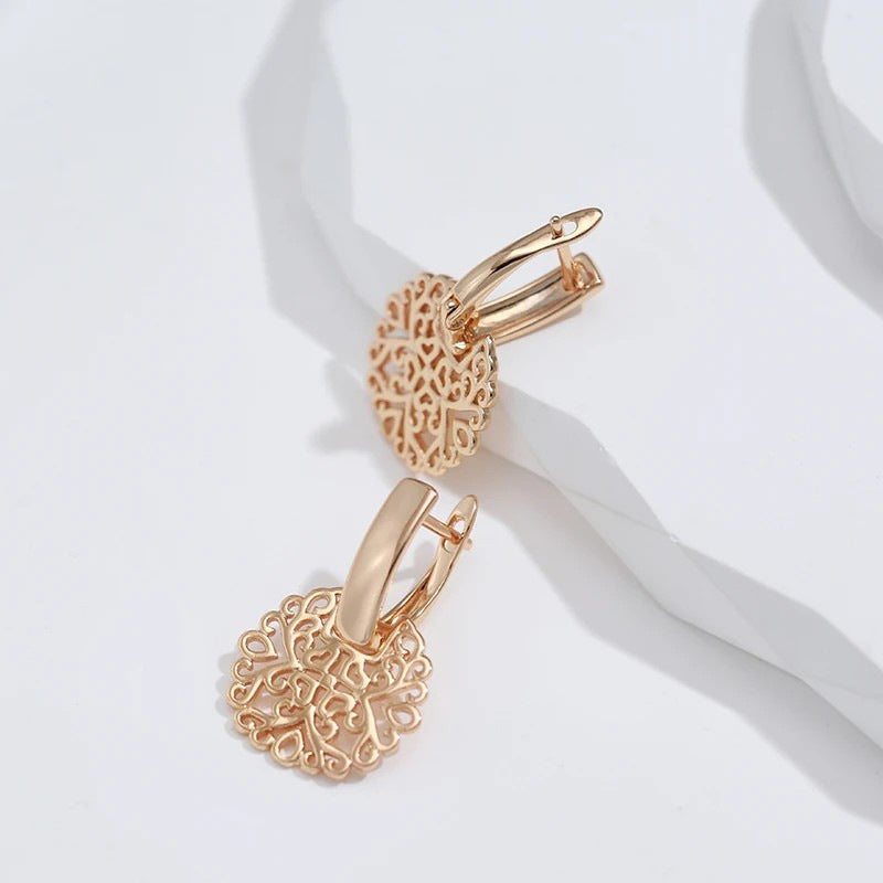 Fashionable Rose Gold Real Gold Plated Earrings - Norellé