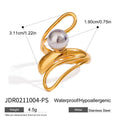 Titanium Steel No Fading Stainless Steel Pearl Ring - Norellé