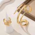 Hollow Water Drops Line Open Ring Fashion Simple - Norellé