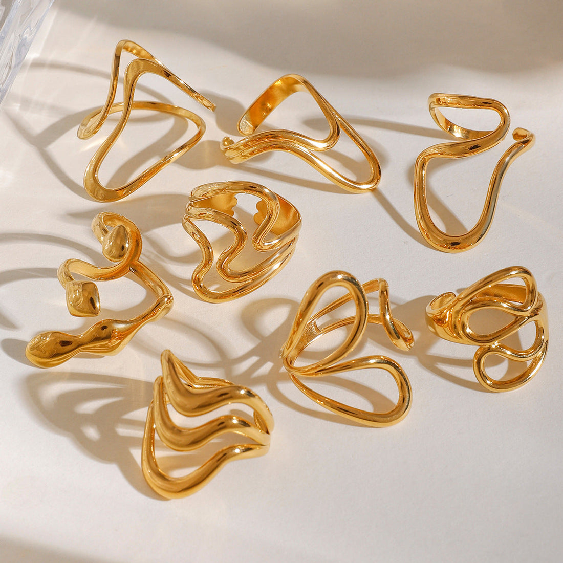 Irregular Line Simple Hollow Ring Personality All-match - Norellé