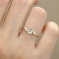 Women's French Aquamarine Colored Gems Zircon Ring - Norellé