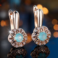 Round BW1 Diamond Edge White Diamond Hollow Flower Ear Clips - Norellé