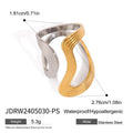 Serpentine Irregular Curve Geometric Non-fading Open Ring - Norellé