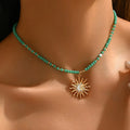 Fashionable All-match Rhinestone Dripping Sun Necklace - Norellé
