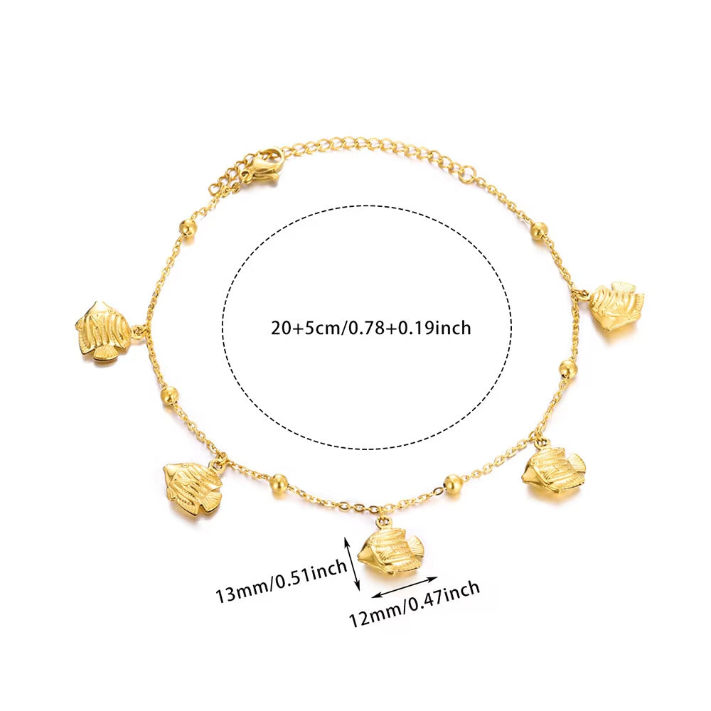 Dolphin Starfish Shell Pendant Ocean Series Anklet - Norellé