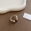Irregular Metal Pearl Tigereye Open Ring For Women - Norellé