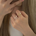 Personalized Love Pearl Line Ring Fashion - Norellé