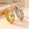 Stainless Steel Ring Three-piece Set Light Luxury - Norellé