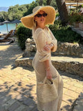 U-neck Bell Sleeve Knit Maxi Dress Summer - Norellé