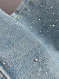 Rhinestone Design High Waist Wash Jeans Women's Summer - Norellé