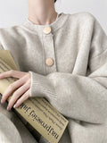 Women Cardigans Sweater O-neck Autumn Winter Knitted Loose - Norellé