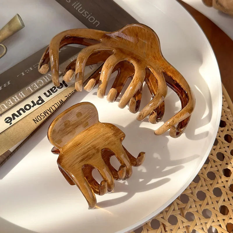 Raw Wood Color Texture Hair Claw