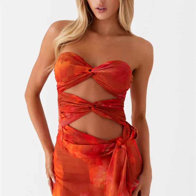 Women Ruched Tube Top