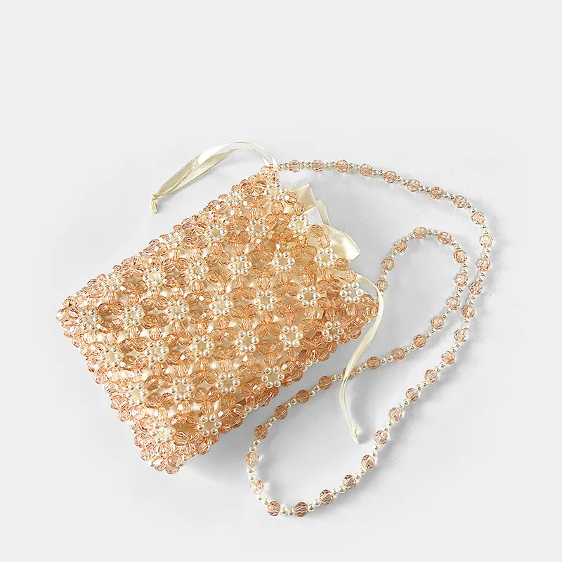 Colored Acrylic Bead Hand Woven Bag