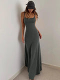 Summer Women's Fashion Simple Temperament Suspender Long dress - Norellé