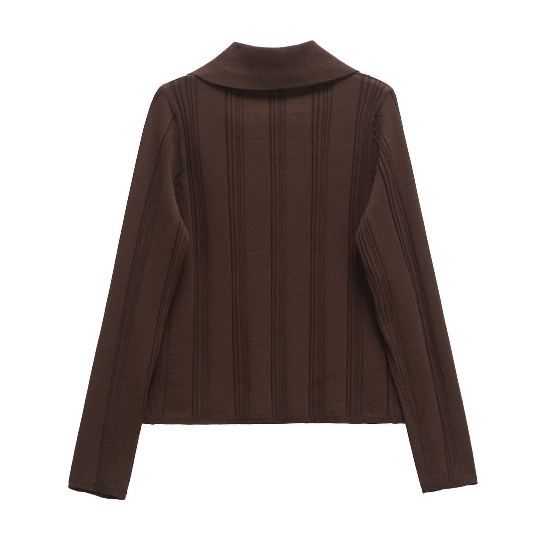 Women's Textured Knit Cardigan Lapel Long Sleeve Single Breasted  Sweater