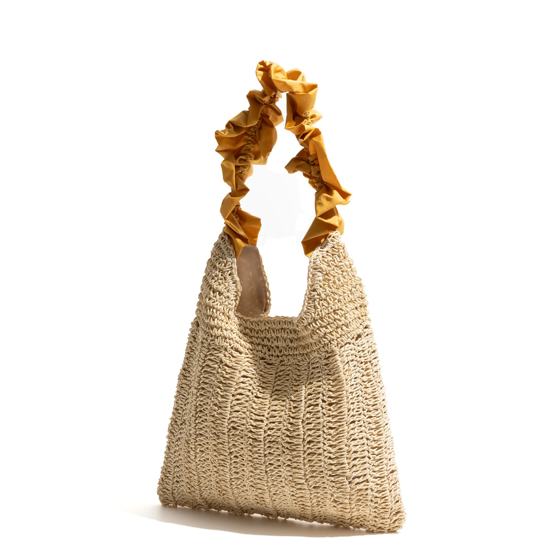 Pleated Strap Handbags Straw Woven