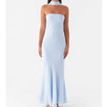 Women Floral Tube Maxi Dress with Scarf