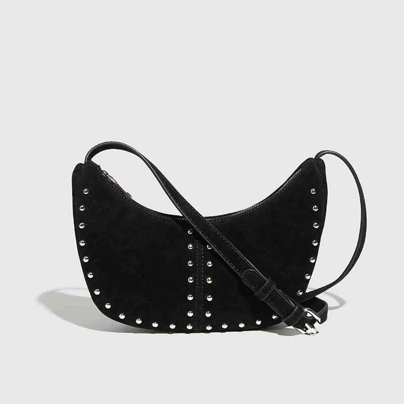 Vintage Faux Suede Crossbody Bag for Women