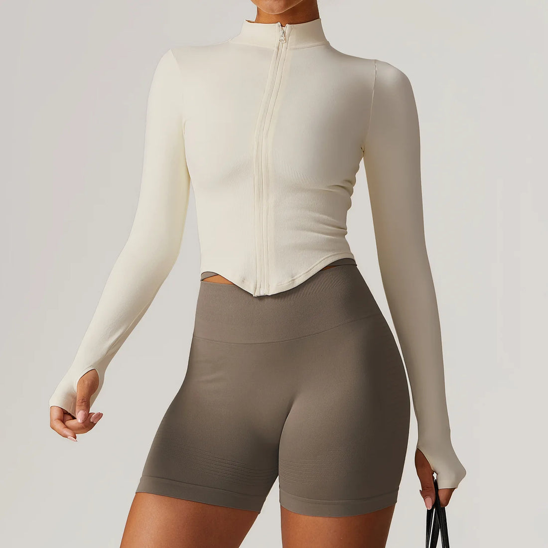Yoga Suit Women's Standing Collar Long Sleeved Sports Top
