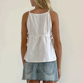 Tank Tops Clothes Women Round Neck Sleeveless Backless T Shirts