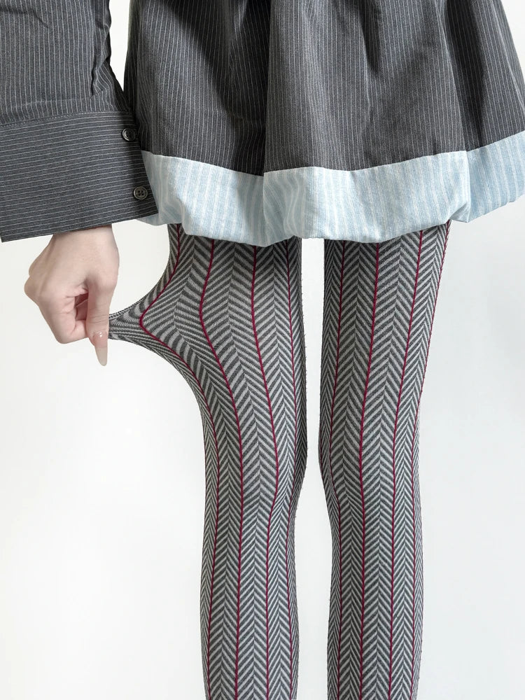 Spring Women's Tights Striped Patchwork