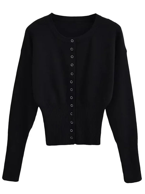 Autumn Fashion Knitwear Cardigan Top Women's Ribbed Patchwork - Norellé