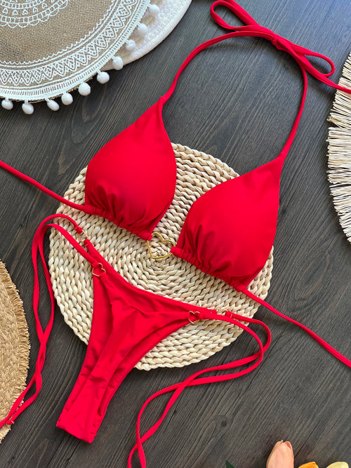 Halter Solid color Bikini Set Women's Swimsuit - Norellé
