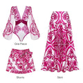 Women One Piece Swimsuit and Skirt Flaxmaker Long-sleeved - Norellé