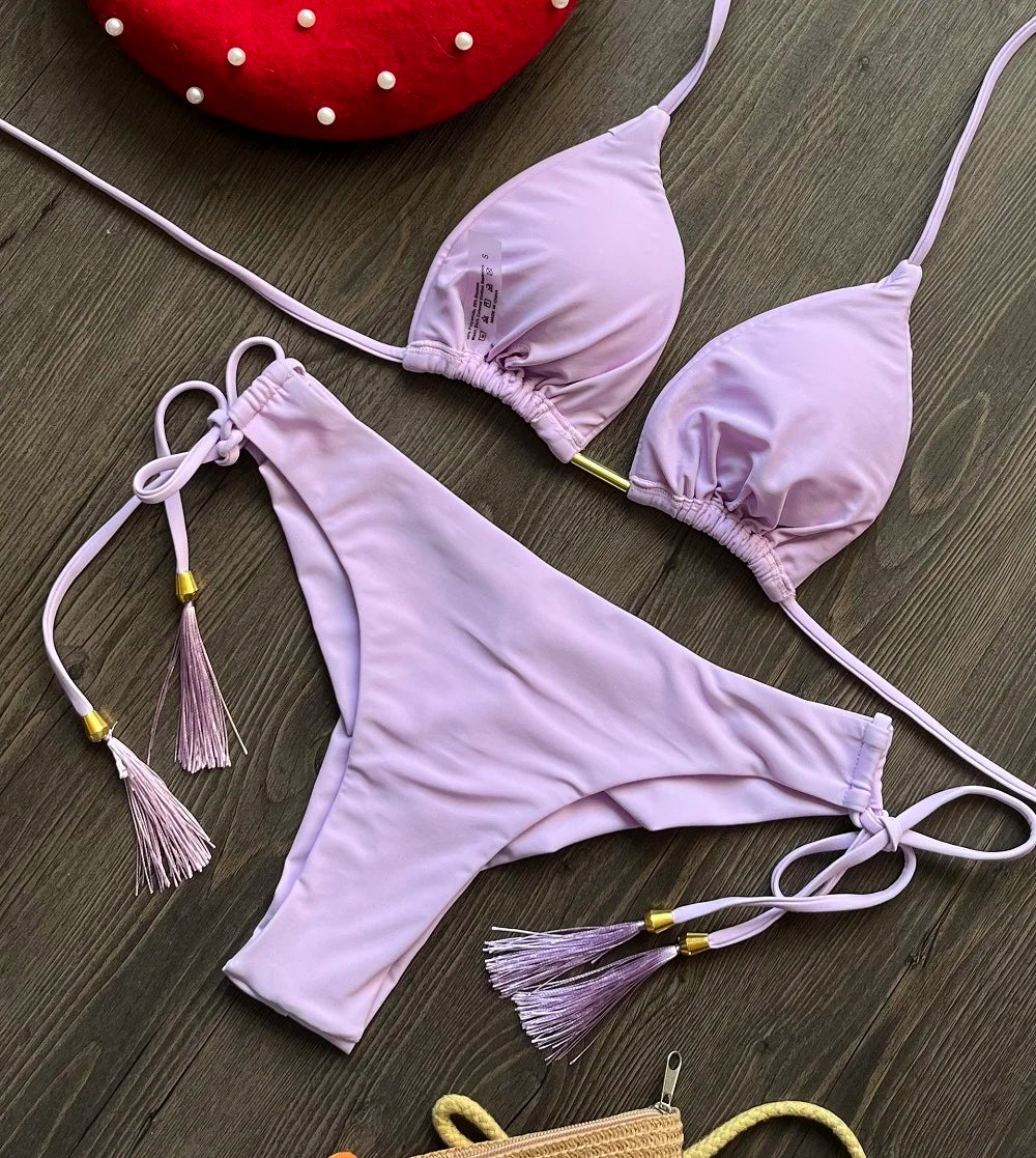 Triangle Bathing Suit for Women Brazilian Bikinis Halter - Norellé