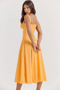 Summer Spaghetti Strap Midi Dress Elegant Long Lace Up - Norellé