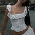 White Summer Corset Crop - Norellé