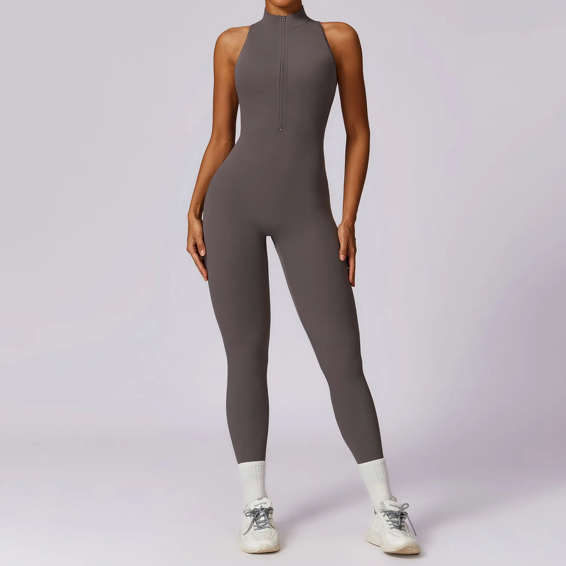 Zipper Women Sports Jumpsuit One-piece Suit