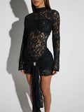 Lace Long Sleeve Sexy Mini Dress For Women - Norellé