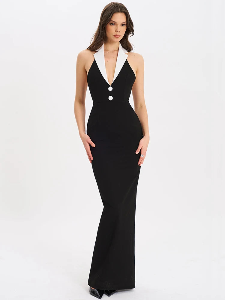 Halter Backless Maxi Dress For Women - Norellé