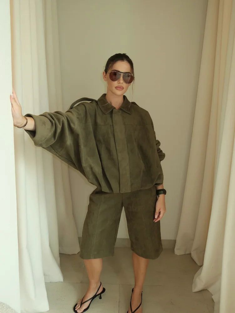 Women Short Jacket Fashion Full Sleeve Zipper Lapel Pocket - Norellé