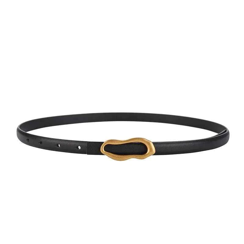 Retro Gold Buckle Genuine Leather Belt for Women