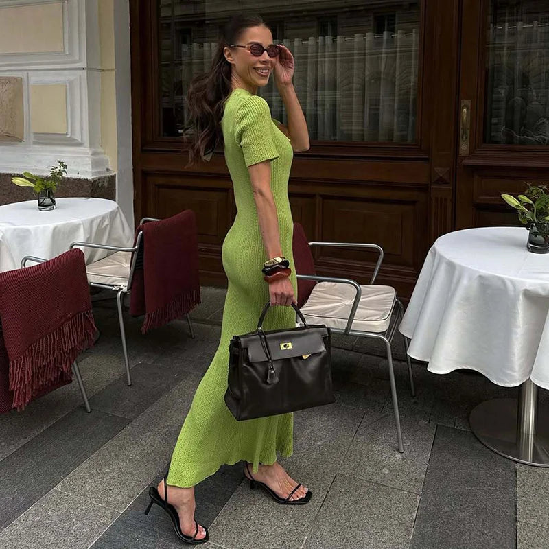 Retro Knitted Long Dress