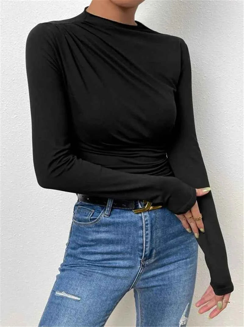 Slim Fit T Shirt Women Long Sleeve