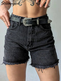 Blue Women's Denim Shorts Summer High Waist Casual Chic - Norellé