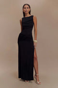 Sleeveless Pleated Bodycon Elegant Backless Maxi Dress Women - Norellé