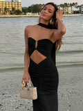 Hollow Out Backless Maxi Dress Women Gown - Norellé