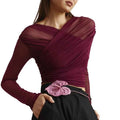 Chic Design Cross Neck Crop Top